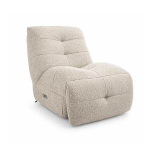 Sultan recliner loungestol - Taupe Bouclé stof - Sort drejesokkel